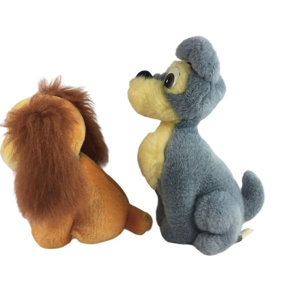 Vintage Disney Pair Lady and the Tramp Plush Dog Set Stuffed Animals Toy 7" - Picture 4 of 10